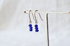 画像3: 耳飾り × ハンカチ gift set - ブルーガラス (3)