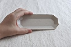 画像1: 八 角 プ レ ー ト - 白 系  S (1)