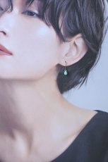 画像5: 耳飾り × ハンカチ gift set - しずく（ターコイズカラー） (5)